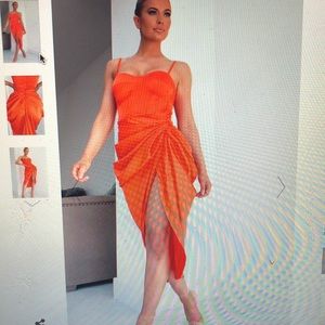 Brand new vibrant orange corset dress size 12